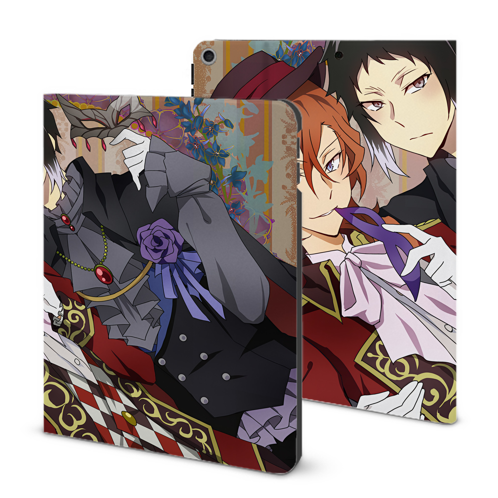 （画像用） 文豪ストレイドッグス Bungo Stray Dogs IPad ケース ブック型 PUレザー TPU 耐衝撃 軽量 薄型 ペン収納なし 全面保護 IPad 各モデル対応